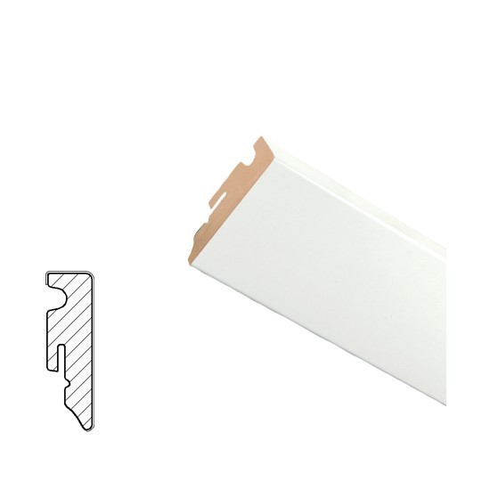 Weiss lackiert Sockelleisten FU 62